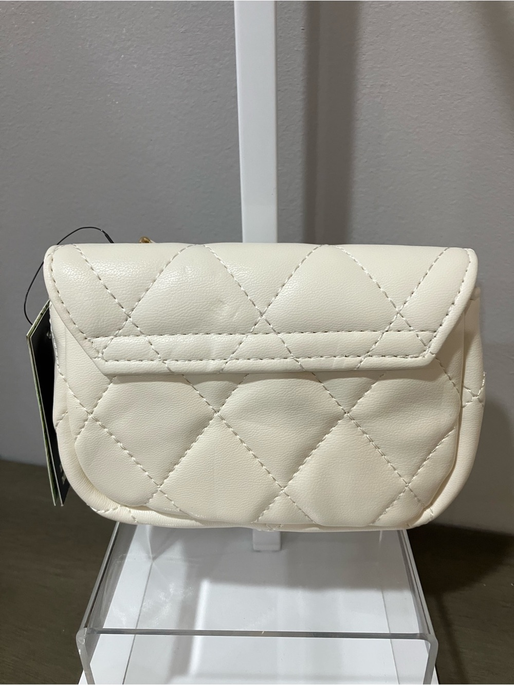 Badgley Mischka Quilted Mini Bag in Cream with Gold Hardware’s - Picture 3 of 6